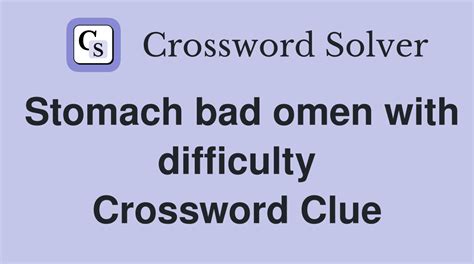 be an omen crossword|Be an omen crossword clue